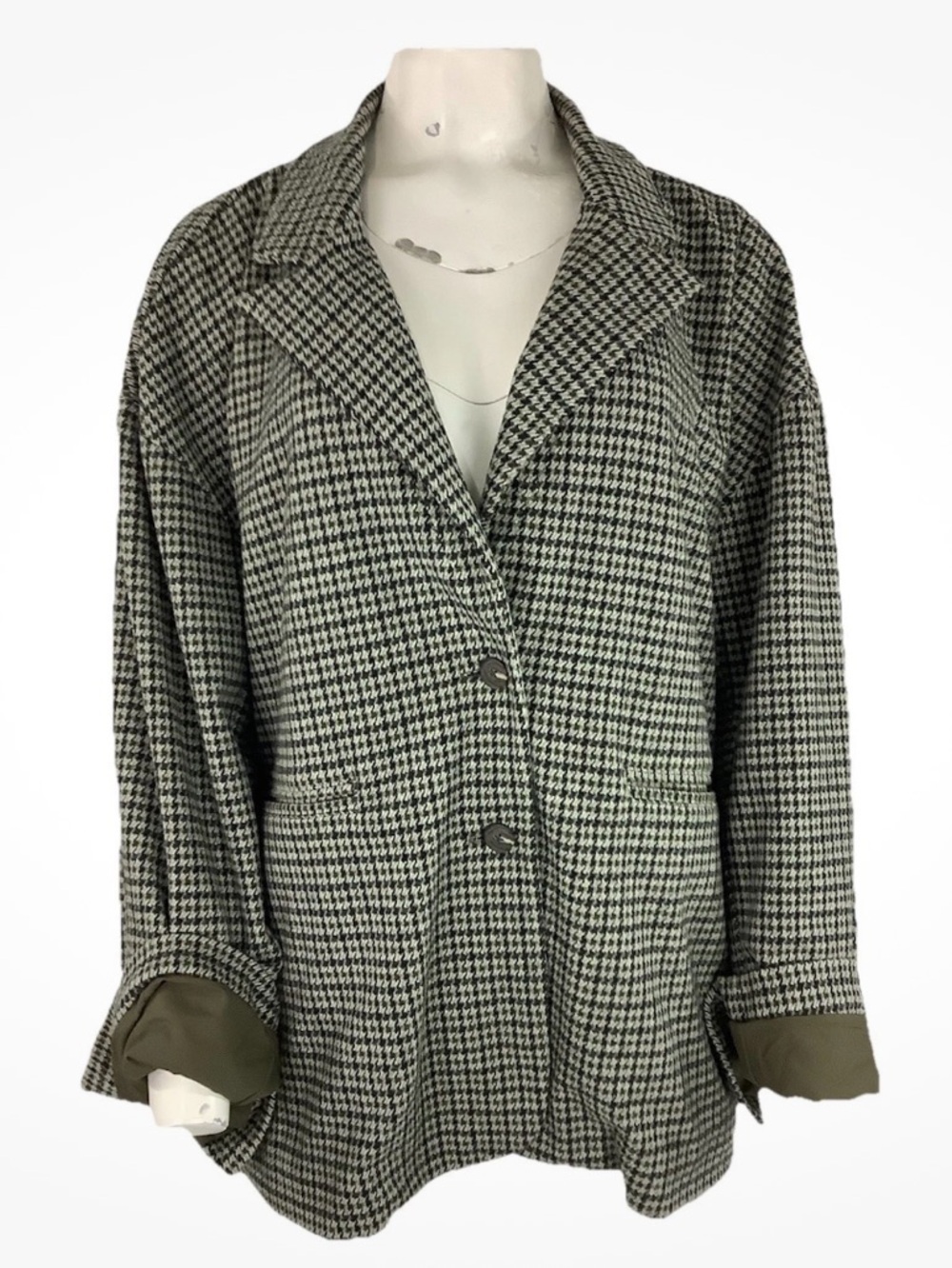 Madewell Sz XXL Oversized Knit Houndstooth Office Interview Casual Blazer